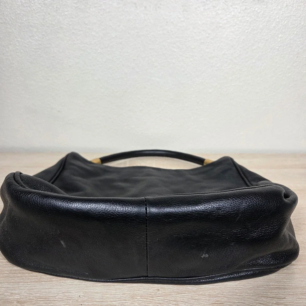 Marc by Marc Jacobs Black Pebbled Leather Hobo Bag Gold Hardware
